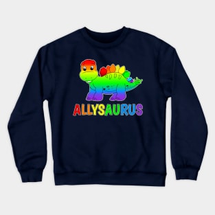 Dinosaur Stegosaurus Gay Pride Ally - LGBT Allysaurus Crewneck Sweatshirt